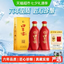 口子窖 真藏实窑六年型 41度兼香型白酒 450ml*2瓶 礼盒装