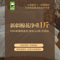 水星家纺 新疆棉花被60支长绒棉被芯100%纯棉全棉夏被四季春秋被子