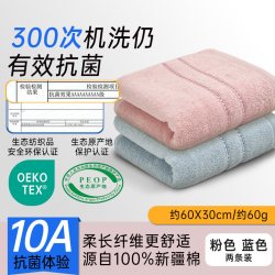 洁丽雅 毛巾10A抗菌纯棉洗脸家用面巾吸水速干洗脸巾成人厚毛巾