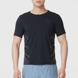 安德玛 男装2026 夏季新款健身上衣圆领半袖透气跑步训练运 1376518-004 XL