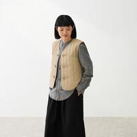 無印良品 MUJI 无印良品 女式 木棉混 盘扣 棉服背心马甲马夹女款女装新中式