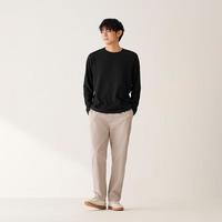 無印良品 MUJI 无印良品 男式 棉混 长袖T恤 男士男款 秋季男装打底上衣