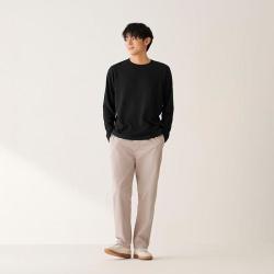 無印良品 MUJI 无印良品 男式 棉混 长袖T恤 男士男款 秋季男装打底上衣