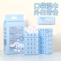 达维森 湿纸巾纯水湿巾独立小包便携学生随身出行宝宝迷你儿童手口幼儿园3提24包