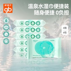 好孩子 湿巾婴幼儿手口屁专用6片便携装儿童出行温泉水湿纸巾