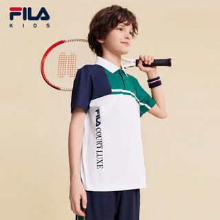 FILA斐乐 儿童防晒网球POLO衫 男大童短袖 T恤