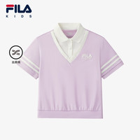 FILA斐乐 丝柔棉 女大童短袖POLO衫 靓丽紫 165