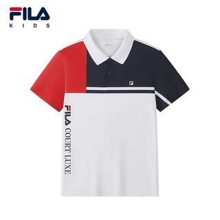 FILA斐乐 儿童防晒网球POLO衫 男大童短袖 T恤