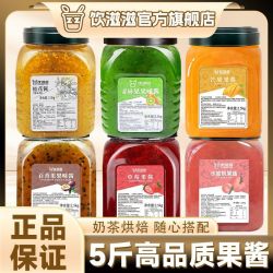 饮滋滋 百香果酱草莓葡萄芒果蓝莓桂花含果肉粒奶茶店摆地摊钵仔糕