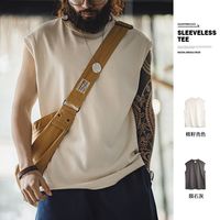 百亿补贴：马登 工装 美式棉籽壳重磅针织宽肩背心运动纯棉无袖坎肩T恤男夏季