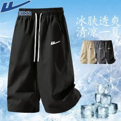 回力 夏季男士休闲裤冰丝薄款速干透气运动短裤宽松百搭七分裤子男