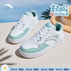 安踏 轻松1.5板鞋女鞋休闲舒适软底防滑情侣百搭运动小白鞋