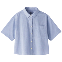 無印良品 MUJI 凉感 蓝色格纹 S 女士衬衫