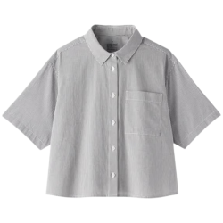 無印良品 MUJI 无印良品 凉感 灰色格纹 L 女士衬衫