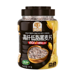 SHEGURZ 高纤黑麦片原味1000g/罐高纤维无糖精即食冲饮燕麦片
