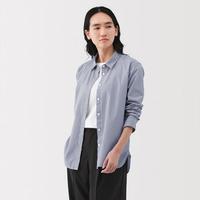 無印良品 MUJI 无印良品 女式 水洗 平纹 衬衫领长袖衬衫衬衣女款春夏季女装外套