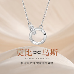希芙尼 XIFU NIUTR莫比乌斯手镯女新款时尚小众高级感首饰七夕情人节礼物送女友老婆 莫比乌斯环项链 白金色