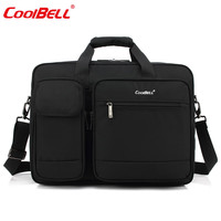 coolbell COOL BELL手提平板电脑包商务男士防水耐磨公文包尼龙单肩包 黑色 17.3寸