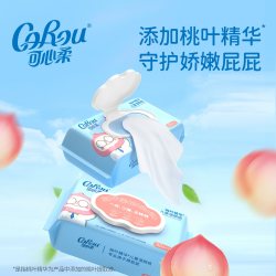 可心柔 湿厕纸湿巾擦屁股儿童专用洁厕纸桃叶家庭实惠装80抽