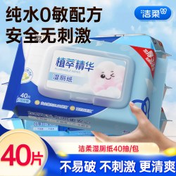 洁柔 湿厕纸40片湿巾家用实惠女士私处清洁湿纸巾厕纸专用可冲马桶