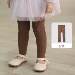 巴厘小猪 女童针织连裤袜 驼色