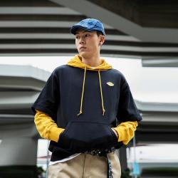 Dickies 拼接假两件 连帽卫衣