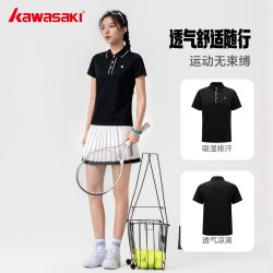 KAWASAKI 运动POLO衫羽毛球服女T恤春夏速干透气翻领户外短袖