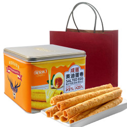 鹿家港咸蛋黄港式蛋卷454g铁罐礼盒装