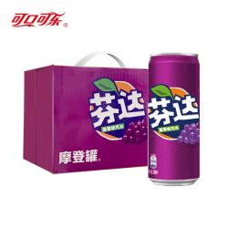 可口可乐 芬达摩登罐苹果味蜜桃碳酸汽水饮料330ML330ml*6罐混合装