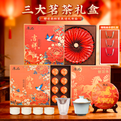 小种红茶武夷肉桂岩茶普洱生茶过年送礼茶叶年货礼盒装