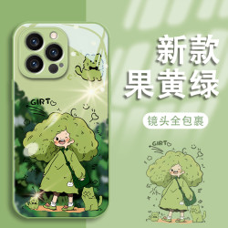 汇客凡品 喵咪女孩苹果15新款全包手机壳vivo/oppo华为mate60pro玻璃壳女