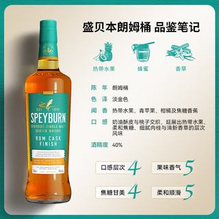 盛贝本 单一麦芽威士忌 朗姆桶 40%vol 700ml*1瓶