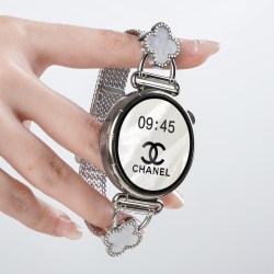 watchbond 适用oppowatch x3mini麦穗卡扣x2mini四叶草手表带oppo x3 mini运动智能x2 x3金属腕表带女生夏季透气高级感
