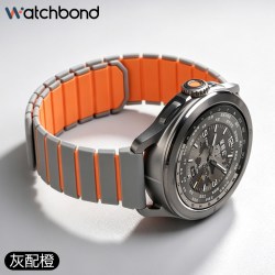 watchbond 适用小米watchs5磁吸硅胶手表带watch5磁脊战甲双色腕表带S4sport运动S3智能S2男士S1pro夏季color2透气