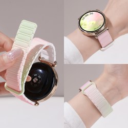 watchbond 适用oppo watchx3mini手表带x2mini粉红18mm芭乐watchS工字磁吸硅胶回环腕表带X3表带2运动4pro智能3pro女夏