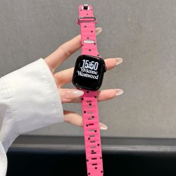 圣铂 适用苹果iwatch11/s10手表带新款applewatch9斜切单钉s8硅胶表带7韩系甜酷6波点SE代创意夏天ultra女小众腕带