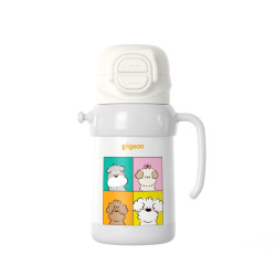 贝亲 儿童316不锈钢保温杯 双饮头 450ml