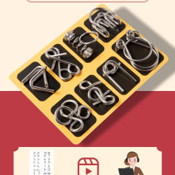 小顽豆 九连环智力解扣24件套儿童鲁班锁孔明锁全套小益智玩具解环扣