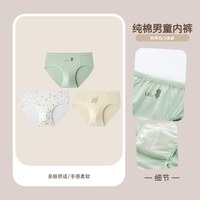 移动端、88VIP：拉比 童装内裤25四季男童纯棉男童内裤三角3条装