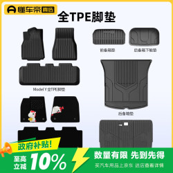 懂车帝 tpe汽车脚垫 特斯拉-焕新版双层modely脚垫十件套