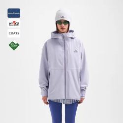 伯希和 户外紫色冲锋衣女新款防风防雨时尚单层登山服耐磨运动外套