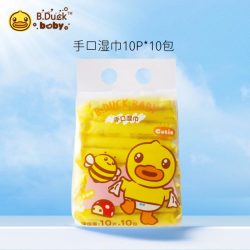 B.DUCK BABY 小黄鸭婴儿湿巾纸新生手口专用屁宝宝幼儿童湿纸巾家用实惠装大包