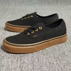 VANS 新款生胶底女款黑色低帮休闲运动复古潮流帆布滑板鞋子