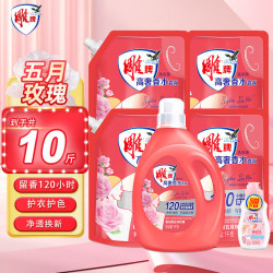 雕牌 高奢香水香氛洗衣液 晶钻玫瑰香  除菌祛味 微胶囊爆香 瓶装1kg+袋1kg*4