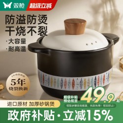 双枪 耐高温干烧不裂 陶瓷砂锅