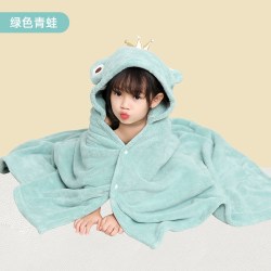 洁贝贝 儿童浴巾女斗篷带帽比纯棉吸水婴儿洗澡浴袍男宝宝可穿裹大童超软