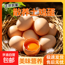 京喜 新鲜鸡蛋农家散养土鸡蛋虫草谷物饲养鸡蛋笨鸡蛋单枚40g左右 土鸡蛋10枚