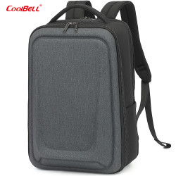 coolbell COOL BELL男士多功能硬壳商务电脑背包大容量定型出差旅行背包高级感双肩包 灰色8295