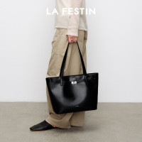 La Festin 慕斯黑大号托特包 可装14寸电脑 女士单肩包