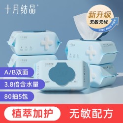 十月结晶 婴儿湿巾手口专用湿巾新生儿宝宝湿巾家用5包组